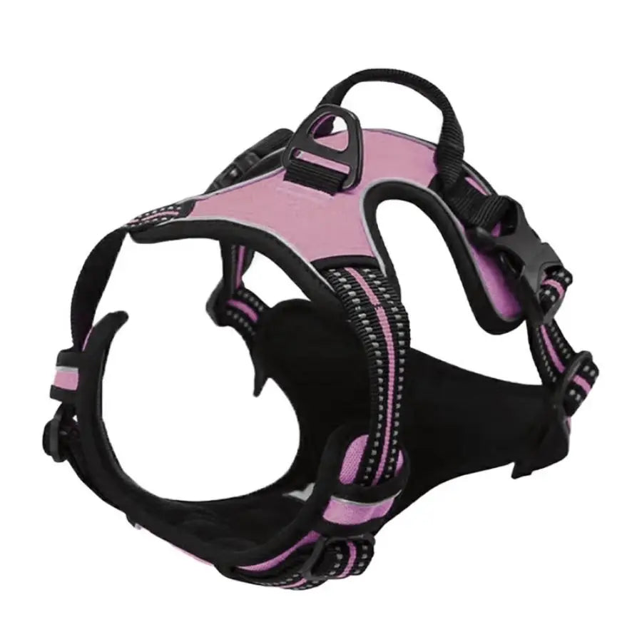 Pet Front Clip No Pull Reflective Safety Dog Harness Heavy Duty Soft Padded Nylon Vest Ergonomic Control Handle Adjustable Escape Proof Design for Medium Large Dogs Night Walking Training Camping Pet Accessory