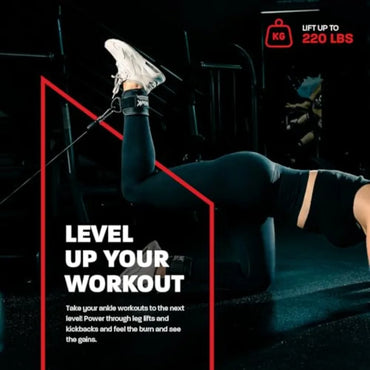 Ankle Straps for Cable Machines for Enhanced Booty, Glute, Leg and Other Lower Body Workouts, Strong and Portable Glute Kickbac