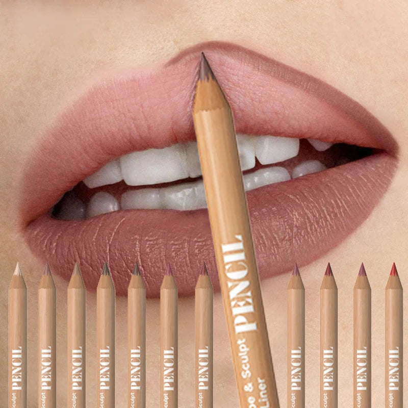 6pcs Nude Lip Liner Set Creamy Pencils - Waterproof, Matte Finish, Long-Lasting & Smudge-Proof, Easy to Apply for All Skin Types