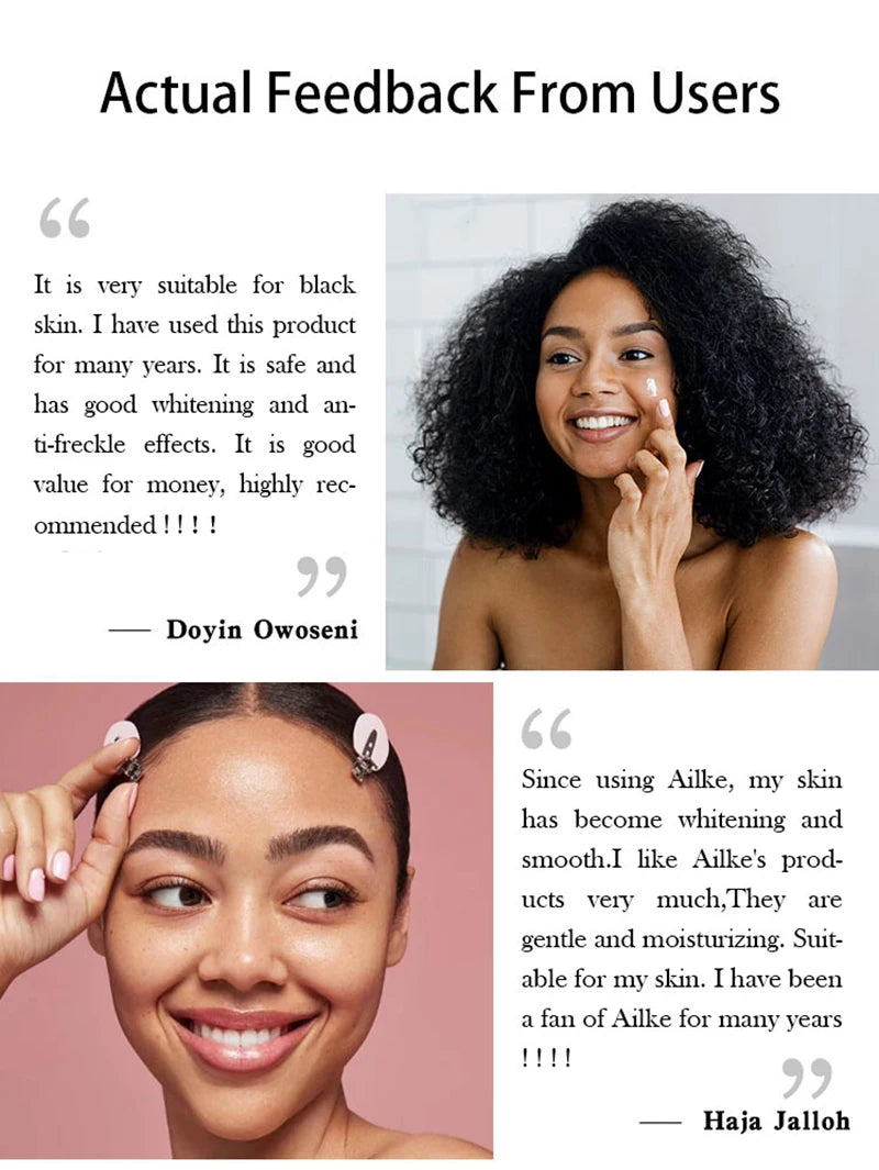 AILKE Whitening Face Cream, Reduce Dark Spots, Sun Spots, Melanin, With Collagen, Glutathione, Even Skin Tone For All Skin Types