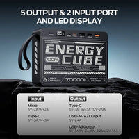 Movespeed Z70SE Power Bank 70000mh Power Station PD Fast Charging Powerbank External Battery Charger for Camping Outdoor