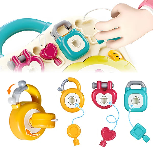 Montessori Busy Board Sensory Toys for Toddlers 1-3 Activity Music & LED Light Up Montessori Toys for 2+ Year OldTravel Toys for 2 Year Old Boys Girls