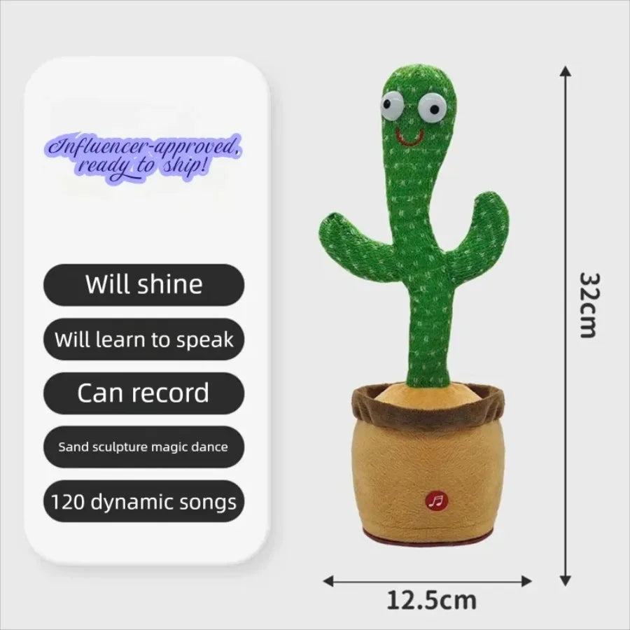 Dancing cactus, cactus can sing, dance, record, learn, glow, glow, twist enchanting cactus toy