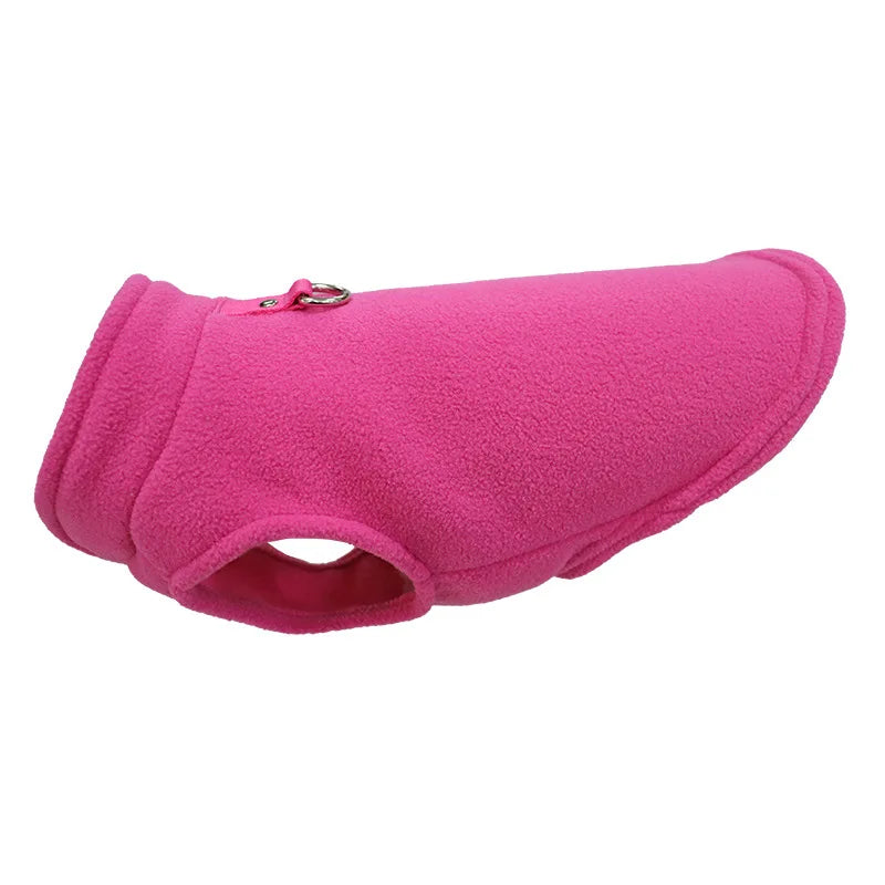 Dog Sweater Cat Fleece Vest Soft Dog Jacket with Leash D-Ring Winter Warm Coat Puppy Clothes for Dogs Cats Chihuahua Apparel