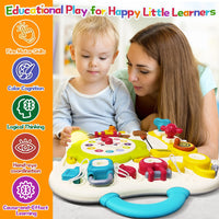 Montessori Busy Board Sensory Toys for Toddlers 1-3 Activity Music & LED Light Up Montessori Toys for 2+ Year OldTravel Toys for 2 Year Old Boys Girls