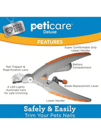 Omnliy LED Pet Nail Clipper for Dogs & Cats, 5X Magnification, Nail Trapper, Sharp Steel Blades, Quick Trimming