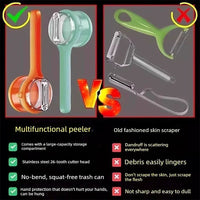3-in-1 Multifunctional Manual Peeler with Built-in Storage Box, Portable Fruit Vegetable Potato Peeler, Convenient Household Kitchen Accessory