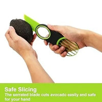 3-in-1 Avocado Slicer - Stainless Steel Pitter, Peeler, and Fruit Scraper with Non-Slip Ergonomic Handle, Dishwasher Safe (Green)