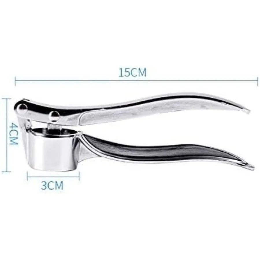 Garlic Press Mashed Garlic Crusher Peeler Chopper Garlic Puree Maker Heavy Duty Stainless Zinc Alloy