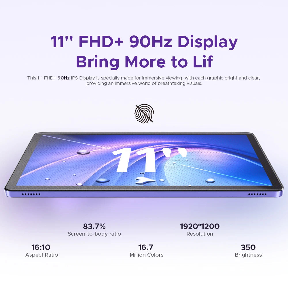 DOOGEE Tab G6+ Tablet Android 15 Gemini Al 11'' Display Dual Speakers 8000mAh Battery 8GB 256GB Support Widevine L1 Smart Pad
