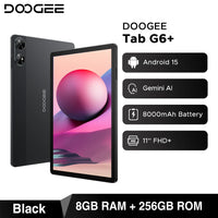 DOOGEE Tab G6+ Tablet Android 15 Gemini Al 11'' Display Dual Speakers 8000mAh Battery 8GB 256GB Support Widevine L1 Smart Pad