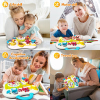 Montessori Busy Board Sensory Toys for Toddlers 1-3 Activity Music & LED Light Up Montessori Toys for 2+ Year OldTravel Toys for 2 Year Old Boys Girls