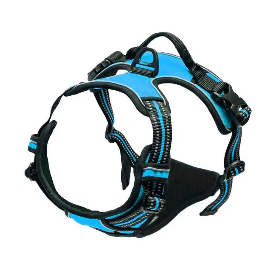 Pet Front Clip No Pull Reflective Safety Dog Harness Heavy Duty Soft Padded Nylon Vest Ergonomic Control Handle Adjustable Escape Proof Design for Medium Large Dogs Night Walking Training Camping Pet Accessory