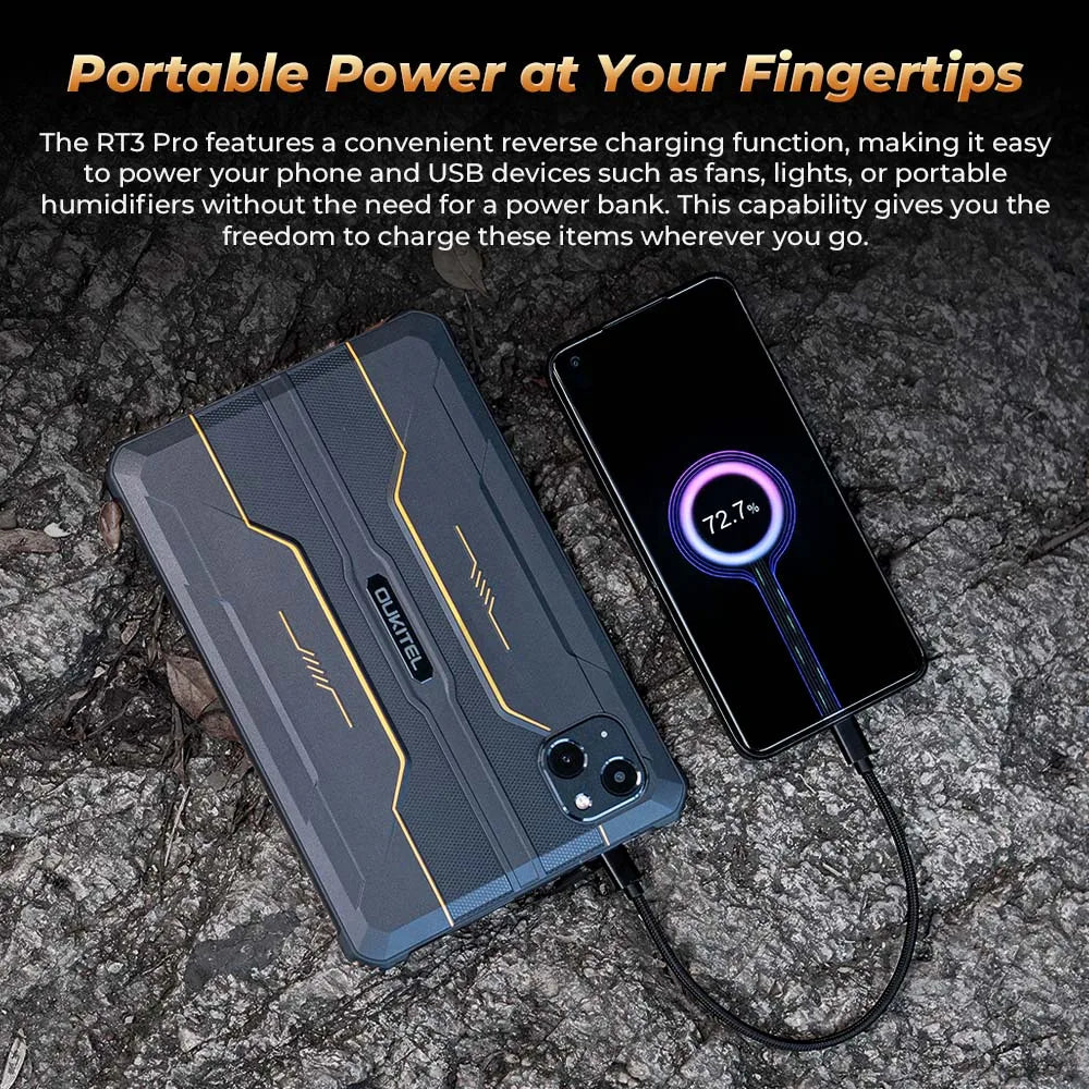 Oukitel RT3 PRO 5150mAh Battery 8"HD Display 13.9mm Ultra-Slim Profile IP68 &IP69K & MIL-STD-810H