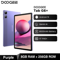 DOOGEE Tab G6+ Tablet Android 15 Gemini Al 11'' Display Dual Speakers 8000mAh Battery 8GB 256GB Support Widevine L1 Smart Pad