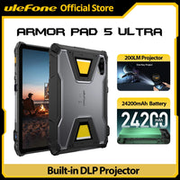 【Ships from US】Ulefone  Rugged Tablet Armor Pad 5 Ultra 5G, Portable Projector 200LM ,24200 mAh ,120W Up to 12GB +512GB ,Andro