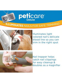 Omnliy LED Pet Nail Clipper for Dogs & Cats, 5X Magnification, Nail Trapper, Sharp Steel Blades, Quick Trimming