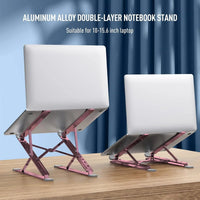 Portable Laptop Stand Foldable, Ultra Slim Aluminum Cooling Riser for Desk, Travel Friendly Computer Holder with Non-Slip