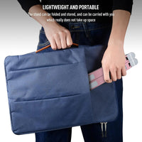 Portable Laptop Stand Foldable, Ultra Slim Aluminum Cooling Riser for Desk, Travel Friendly Computer Holder with Non-Slip