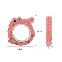 4 Pack Crocodile Baby Teething Rattle Toy BPA Free Silicone Teether Ring Infant Hand Shaker Bell Toy Newborn Chew Teething Toy for 0-12 Months