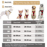 Pet Front Clip No Pull Reflective Safety Dog Harness Heavy Duty Soft Padded Nylon Vest Ergonomic Control Handle Adjustable Escape Proof Design for Medium Large Dogs Night Walking Training Camping Pet Accessory