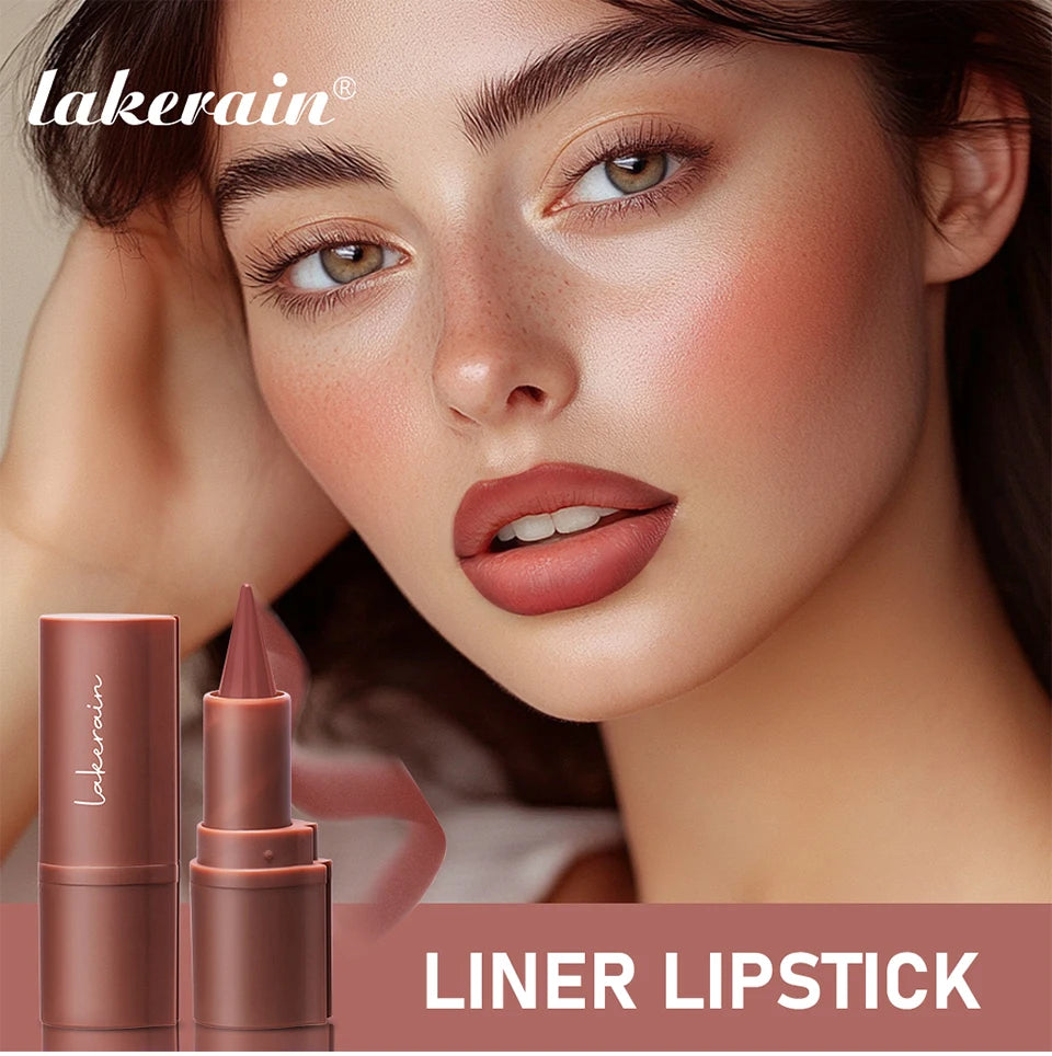 Liner Lipstick 6Colors Matte Black Brown Velvet Lipstick Waterproof Non Sticky Contouring Tint Lipliner Crayon Lip Makeup