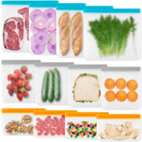 12 Pack Reusable Freezer Bags Dishwasher Safe, Leakproof Food Storage Bags, Silicone Bags for Food Storage Home Organization 4