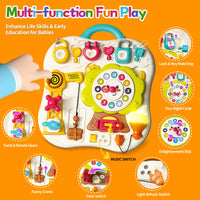 Montessori Busy Board Sensory Toys for Toddlers 1-3 Activity Music & LED Light Up Montessori Toys for 2+ Year OldTravel Toys for 2 Year Old Boys Girls