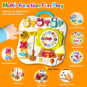 Montessori Busy Board Sensory Toys for Toddlers 1-3 Activity Music & LED Light Up Montessori Toys for 2+ Year OldTravel Toys for 2 Year Old Boys Girls