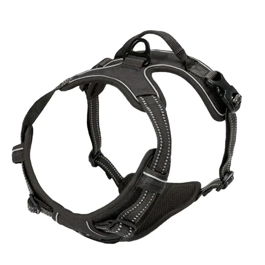 Pet Front Clip No Pull Reflective Safety Dog Harness Heavy Duty Soft Padded Nylon Vest Ergonomic Control Handle Adjustable Escape Proof Design for Medium Large Dogs Night Walking Training Camping Pet Accessory