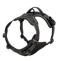 Pet Front Clip No Pull Reflective Safety Dog Harness Heavy Duty Soft Padded Nylon Vest Ergonomic Control Handle Adjustable Escape Proof Design for Medium Large Dogs Night Walking Training Camping Pet Accessory