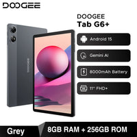 DOOGEE Tab G6+ Tablet Android 15 Gemini Al 11'' Display Dual Speakers 8000mAh Battery 8GB 256GB Support Widevine L1 Smart Pad