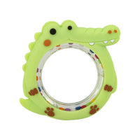 4 Pack Crocodile Baby Teething Rattle Toy BPA Free Silicone Teether Ring Infant Hand Shaker Bell Toy Newborn Chew Teething Toy for 0-12 Months