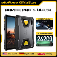【Ships from US】Ulefone  Rugged Tablet Armor Pad 5 Ultra 5G, Portable Projector 200LM ,24200 mAh ,120W Up to 12GB +512GB ,Andro