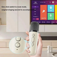 K12 Bluetooth speaker karaoke machine portable speaker system with 2 wireless microphones family family singing children's gif