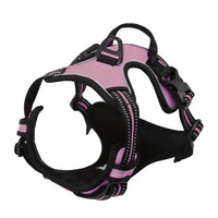 Pet Front Clip No Pull Reflective Safety Dog Harness Heavy Duty Soft Padded Nylon Vest Ergonomic Control Handle Adjustable Escape Proof Design for Medium Large Dogs Night Walking Training Camping Pet Accessory