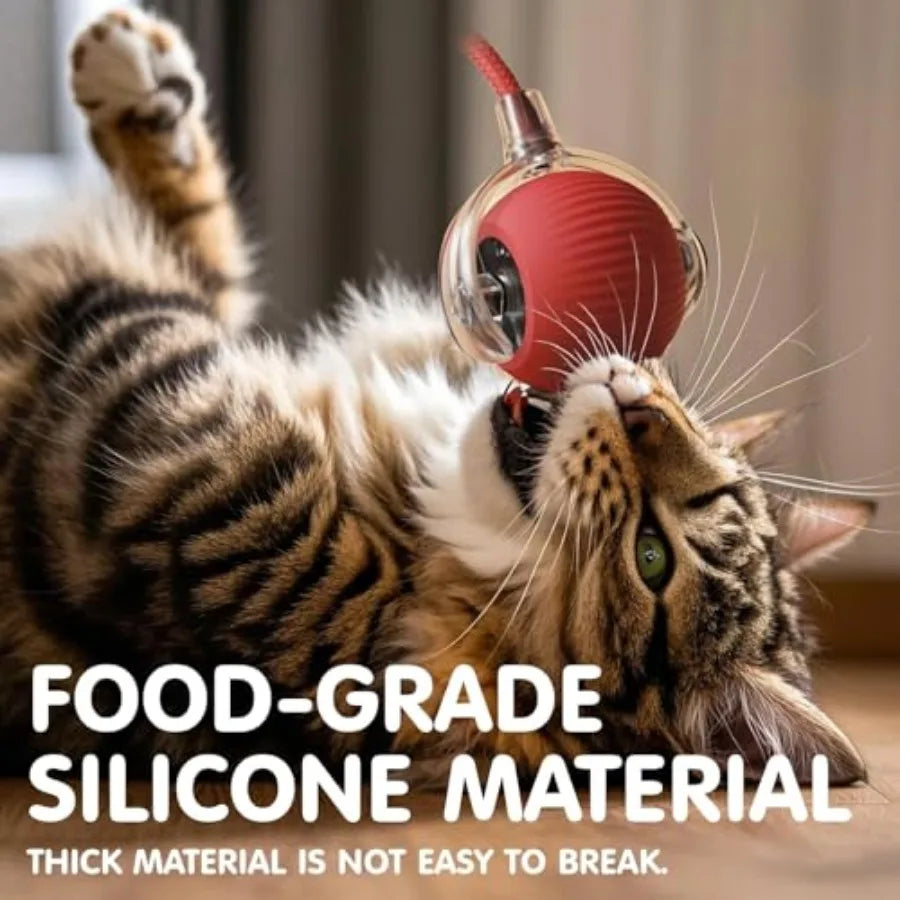 Durable Interactive Cat Toys for Indoor Cats, Smart Automatic Cat Chase Ball Toy, Upgraded Speedy Tail Kitten Toy for Bored Ind
