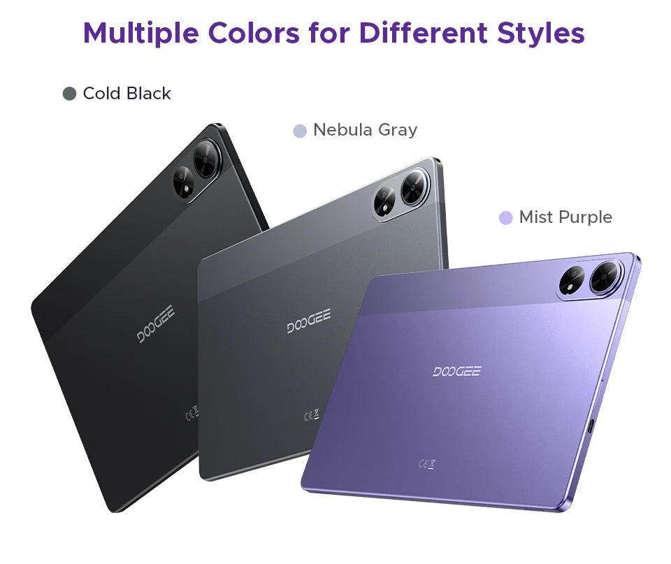 DOOGEE Tab G6+ Tablet Android 15 Gemini Al 11'' Display Dual Speakers 8000mAh Battery 8GB 256GB Support Widevine L1 Smart Pad