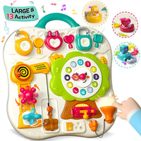 Montessori Busy Board Sensory Toys for Toddlers 1-3 Activity Music & LED Light Up Montessori Toys for 2+ Year OldTravel Toys for 2 Year Old Boys Girls