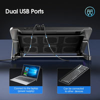 Coolcold 15.6-17.3inch Laptop Cooling Pad with 6 Quiet Fans,7 Height Wind Speed Adjustable,Laptop Cooer With Mobile Phone holder