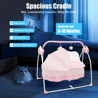 Cradle Swing Sleeping Bed Auto Rocking Chair Bed Swing 5 Speed Stand Baskets Musical Sleeping Basket 0-18 Months