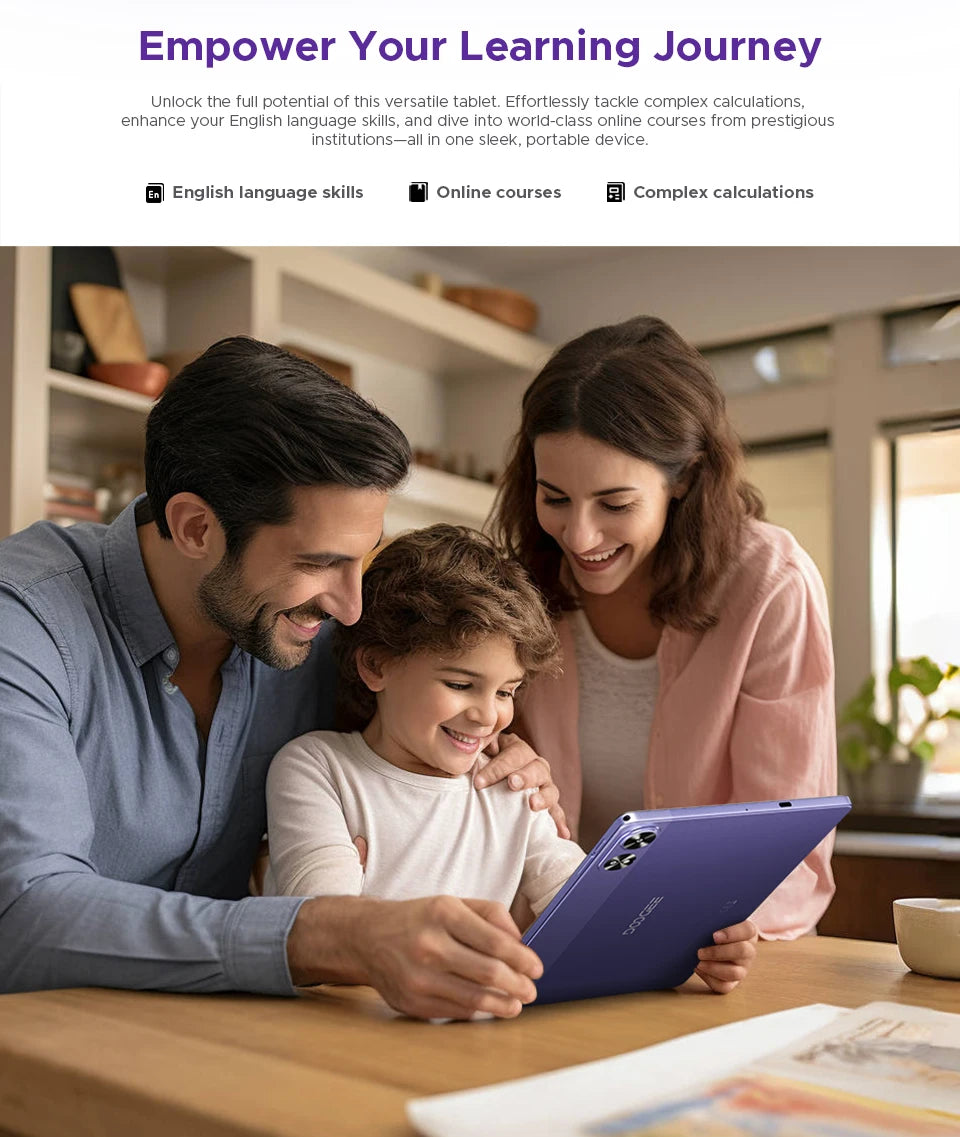 DOOGEE Tab G6+ Tablet Android 15 Gemini Al 11'' Display Dual Speakers 8000mAh Battery 8GB 256GB Support Widevine L1 Smart Pad