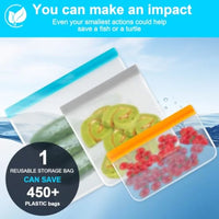 12 Pack Reusable Freezer Bags Dishwasher Safe, Leakproof Food Storage Bags, Silicone Bags for Food Storage Home Organization 4