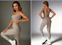 Airila 2-Piece Yoga Set Sports Bra and Leggings Pilates Gym High-Waisted Sports Casual Pants Butt-Lifting Running Shapewear Pants