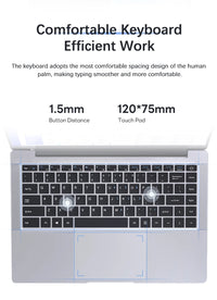 14.1" Ultra Slim Windows 11 Pro Laptop Computer intel Atom A3950 12GB RAM 1TB 2TB SSD Notebook PC 1080P HD Office Study Laptops