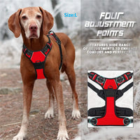 Pet Front Clip No Pull Reflective Safety Dog Harness Heavy Duty Soft Padded Nylon Vest Ergonomic Control Handle Adjustable Escape Proof Design for Medium Large Dogs Night Walking Training Camping Pet Accessory