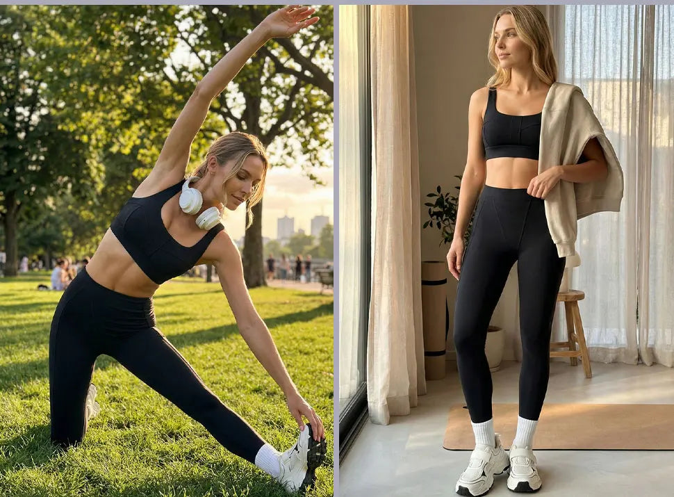 Airila 2-Piece Yoga Set Sports Bra and Leggings Pilates Gym High-Waisted Sports Casual Pants Butt-Lifting Running Shapewear Pants