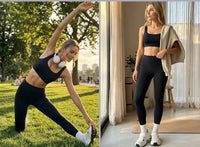 Airila 2-Piece Yoga Set Sports Bra and Leggings Pilates Gym High-Waisted Sports Casual Pants Butt-Lifting Running Shapewear Pants
