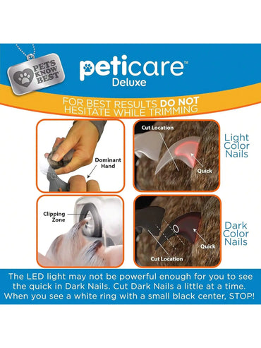 Omnliy LED Pet Nail Clipper for Dogs & Cats, 5X Magnification, Nail Trapper, Sharp Steel Blades, Quick Trimming