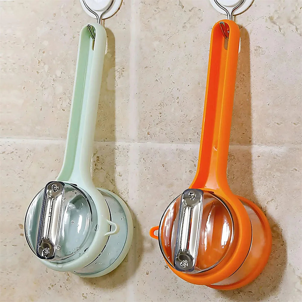 3-in-1 Multifunctional Manual Peeler with Built-in Storage Box, Portable Fruit Vegetable Potato Peeler, Convenient Household Kitchen Accessory